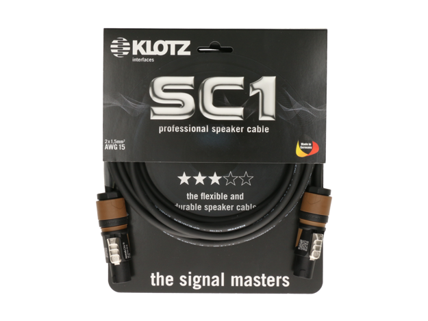 Klotz SC1 speaker cable Neutrik 2x1.5 speakON 2m