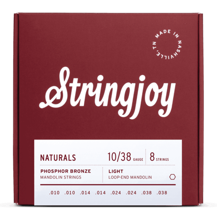 Stringjoy NB1038 Naturals Mandolin - Light - 10-38