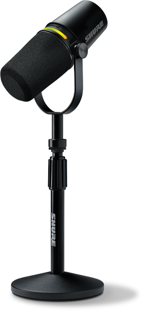 Shure XLR/USB Speech Microphone, Podcast Kit Black + Stand