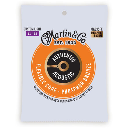 Martin MA535FX Authentic Acoustic Flexible Core Strings Phosphor Bronze - Custom Light