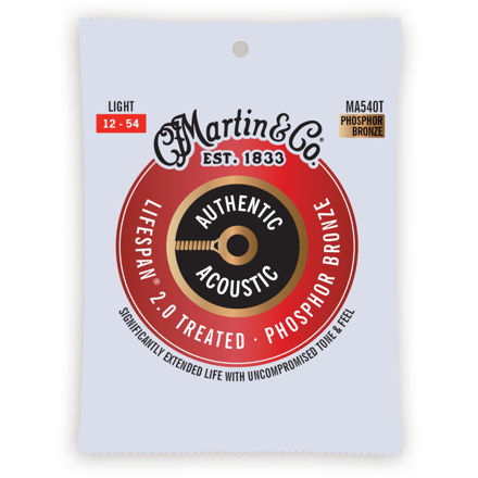 Martin MA540T Authentic Acoustic Lifespan 2.0 Strings 92/8 Phosphor Bronze - Light