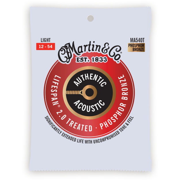 Martin MA540T Authentic Acoustic Lifespan 2.0 Strings 92/8 Phosphor Bronze - Light