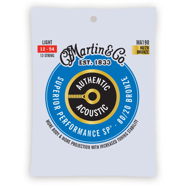 Martin MA190 Authentic Acoustic SP 80/20 Bronze - Light 12-String