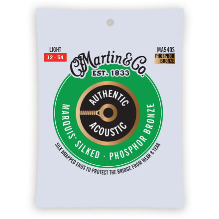 Martin MA540S Authentic Acoustic Marquis Silked Guitar Strings 92/8 Phosphor Bronze - Light