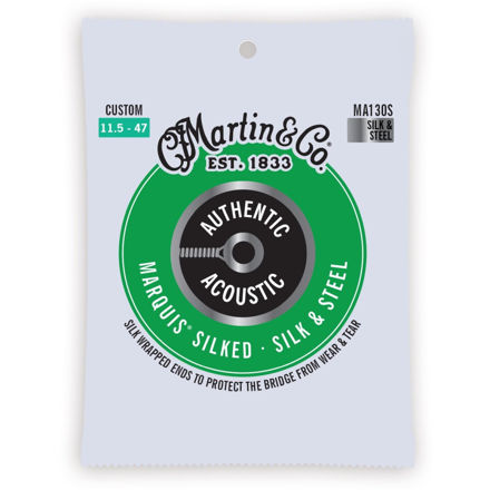Martin MA130S Authentic Acoustic Marquis Silked Guitar Strings Silk & Steel - Custom
