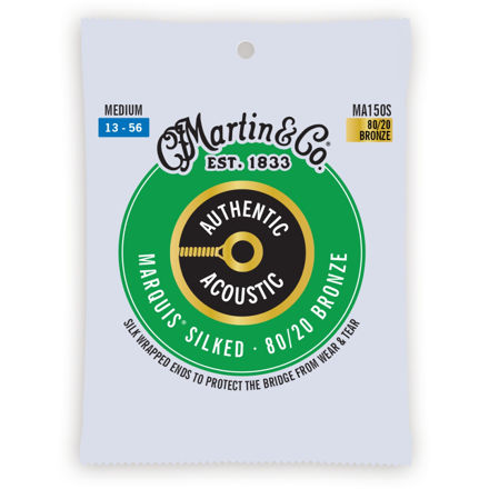 Martin MA150S Authentic Acoustic Marquis Silked Guitar Strings 80/20 Bronze - Medium