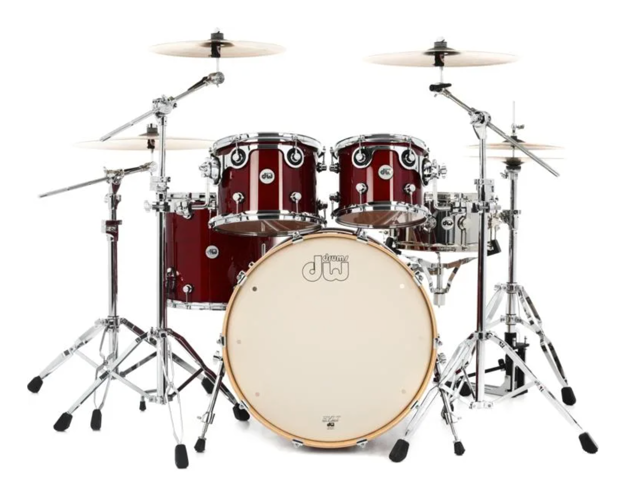 DW Design Series 4-Piece Maple Shell Pack, Cherry Stain w/Chrome Hardware