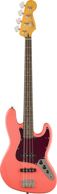 Squier Classic Vibe '60s Jazz Bass, Laurel Fingerboard, Tortoishell Pickguard, Tahitian Coral