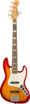 Squier Classic Vibe Active '70s Jazz Bass V, Laurel Fingerboard, White Pearloid Pickguard, Sienna Sunburst