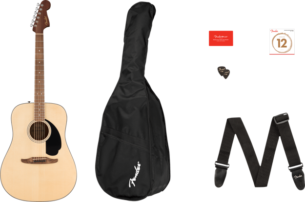 Fender California std Redondo Pack, Spruce Top, Black Pickguard, Natural