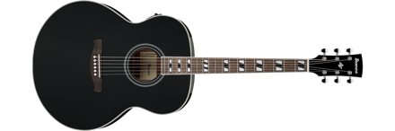 Ibanez AJ70M1E-BK western-gitar med mikrofon i jumbo-format