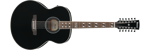 Ibanez AJ7012M1E-BK western-gitar med mikrofon, jumbo 12-strengers