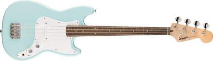 Squier Sonic Bronco Bass, Laurel Fingerboard, White Pickguard, Daphne Blue
