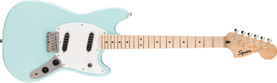 Squier Sonic Mustang, Maple Fingerboard, White Pickguard, Daphne Blue