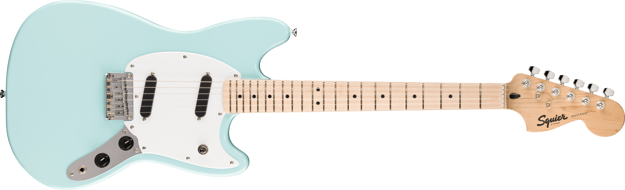 Squier Sonic Mustang, Maple Fingerboard, White Pickguard, Daphne Blue