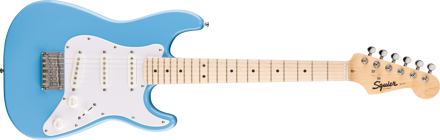 Squier Mini Stratocaster, Maple Fingerboard, White Pickguard, California Blue